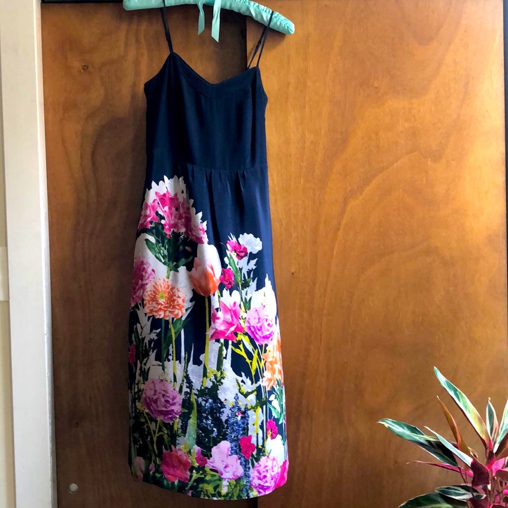 Silk blue floral dress